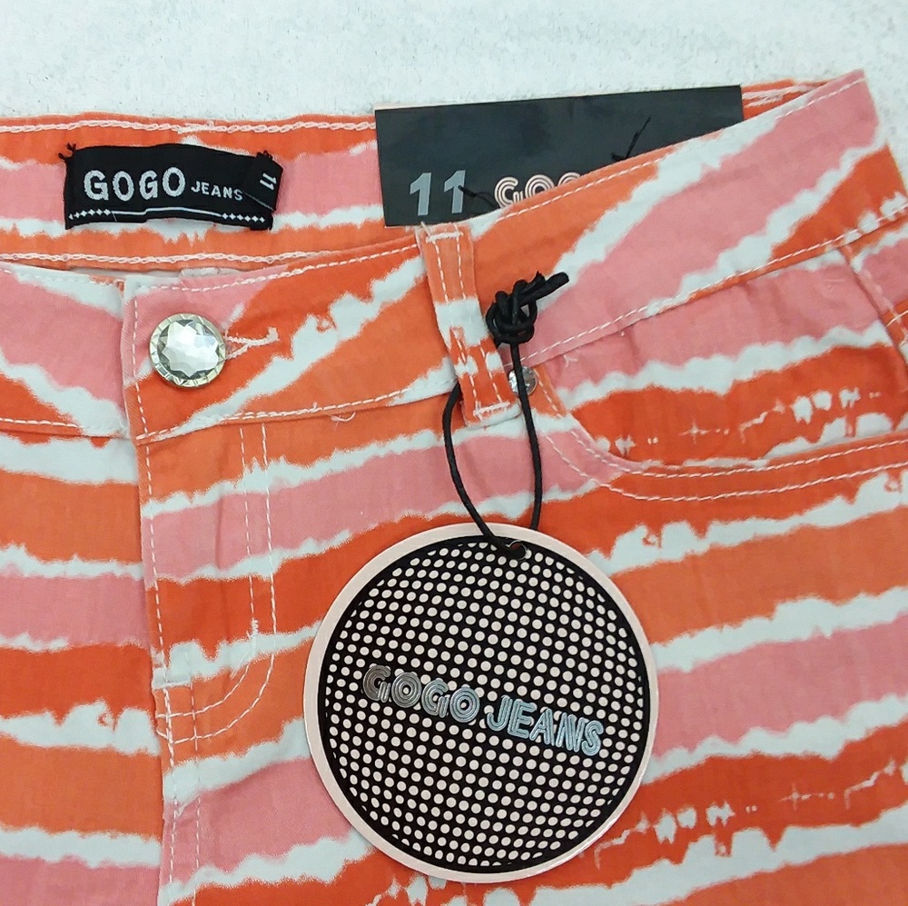 Unique tie dye ORANGE funky tie dyed jeans       K - Picture 3 of 6